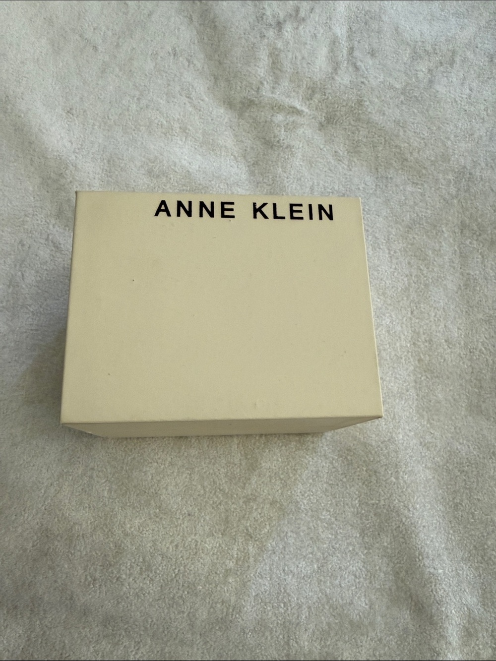 Anne Klein Cream Jewelry Box with Black Logo